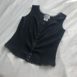 Black Ruffle Eugenia Corset Top